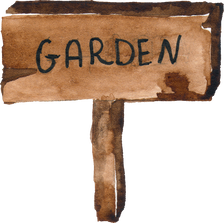 watercolor garden tool illustration